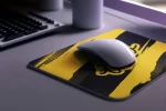 VIBHAN Orange Black Futuristic Mouse Pad