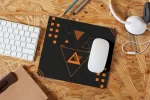 VIBHAN Orange Black Geometric Mouse Pad